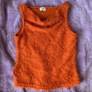 Orange Cowl Neck Top